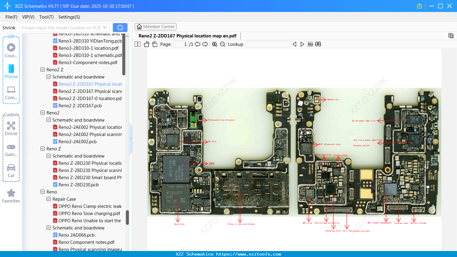 OPPO Reno2 Z-2DD167 Physical Location Map En